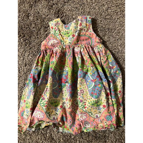 Jelly the Pug Dress Floral Garden Path 2T Whimsical Fun Novelty Dress - Picture 2 of 7